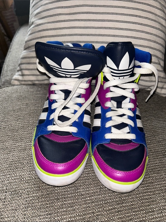 adidas Shoes - adidas  High-Top Sneakers in Navy, Blue, Magenta & Neon Yellow